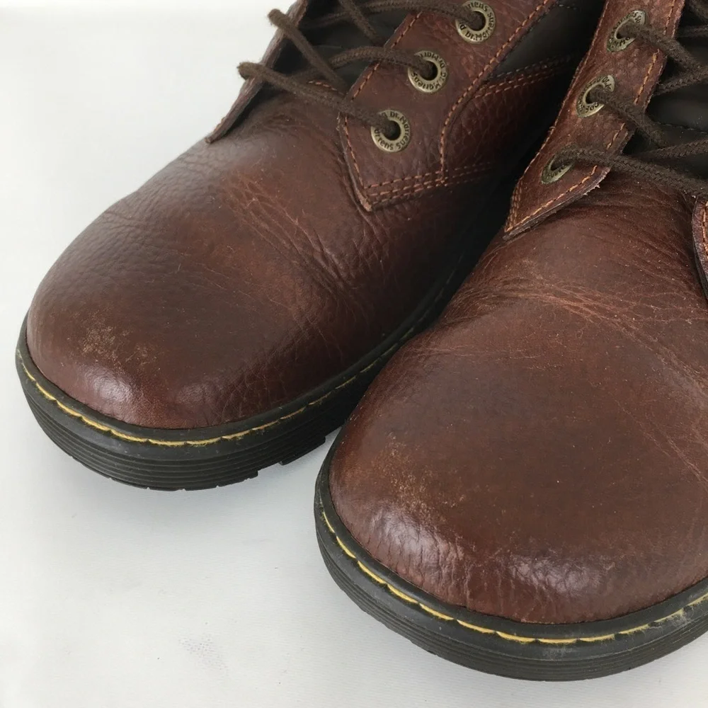 Dr. Doc Martens Shoes Slip Resistant Brown Leather Oxford Mens Sz 10